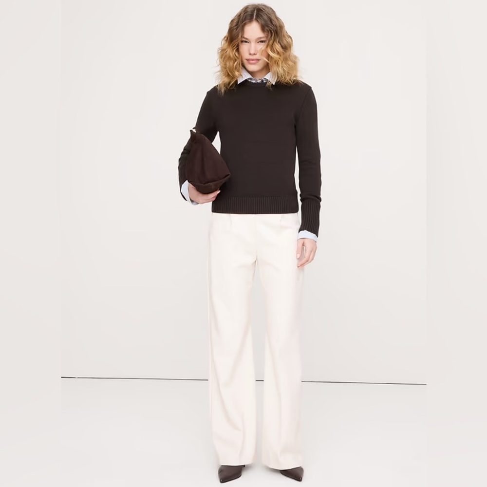 NWT! Banana Republic High Rise Wide Leg Drapey Ponte Pull on Pant - 🩷 875490